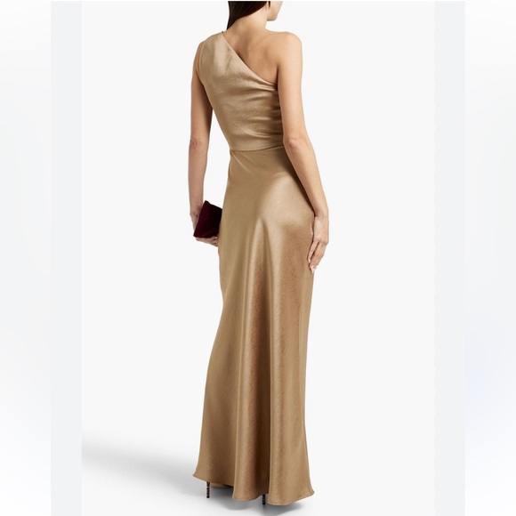 Bec + Bridge Champagne Gray One Shoulder Gown Cocktail Prom Dress 4 S - Picture 15 of 16